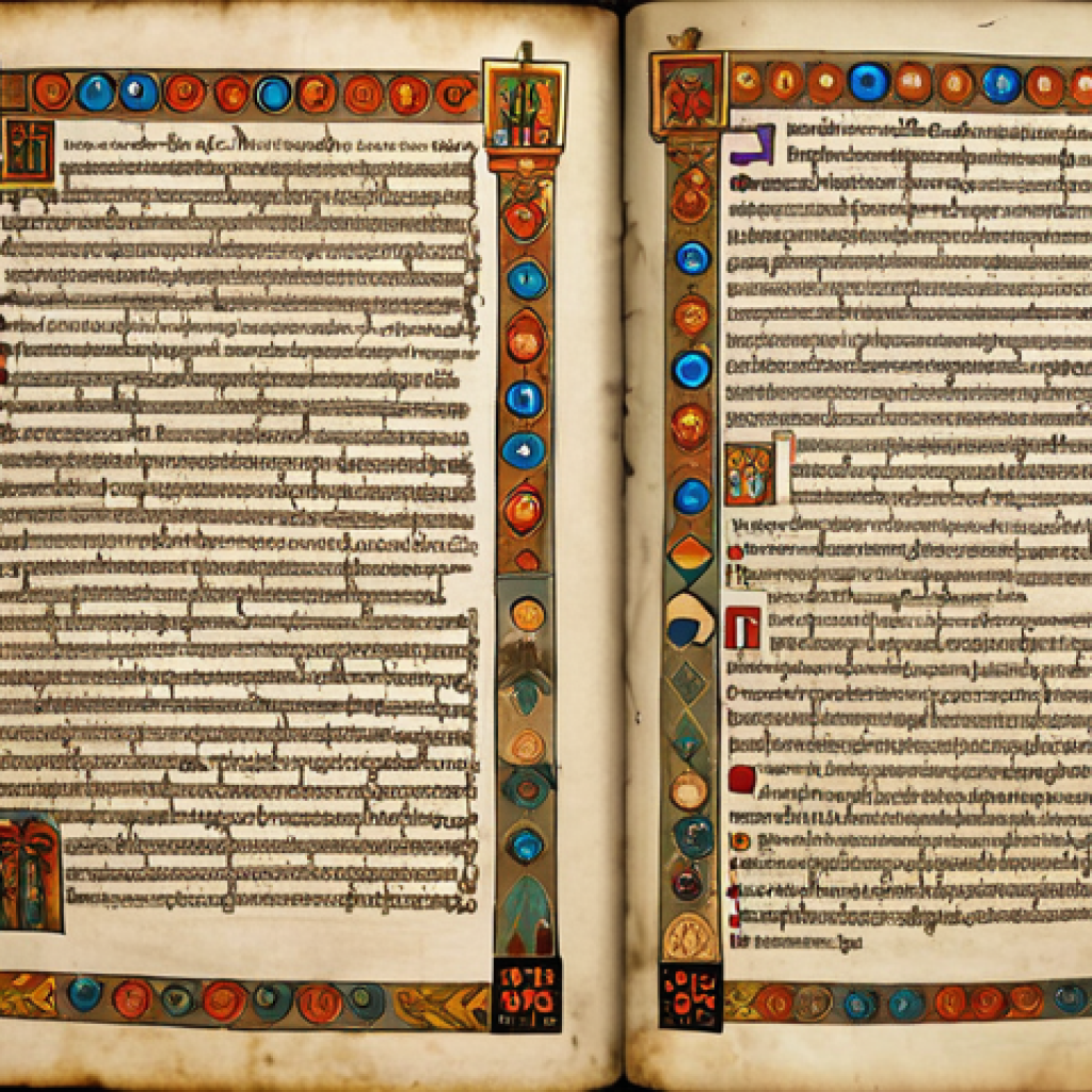 **Image Prompt 1: Ancient Russian Language Influence**
   - Create an illustration depicting ancient Russian manuscripts and religious texts from the Kievan Rus era, showcasing the cultural and political context of that time. Include elements that represent the diversity of pronunciation and structure in the ancient Russian language.