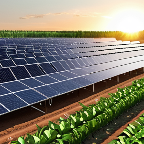 Home 18 **Prompt 1: A New Dawn in Nanotechnology**
A visually striking image depicting Russia's nanotechnology revolution, bridging military strength with civilian impact. The foreground shows a sleek, incredibly durable metallic surface, hinting at advanced defense materials. In the background, scenes transition to a clean energy facility with advanced solar panels, a field of lush crops enhanced by nano-fertilizers, and a healthcare setting where a futuristic device aids in early disease detection. The overall atmosphere is optimistic, symbolizing a new "sunrise" for human well-being through scientific innovation.