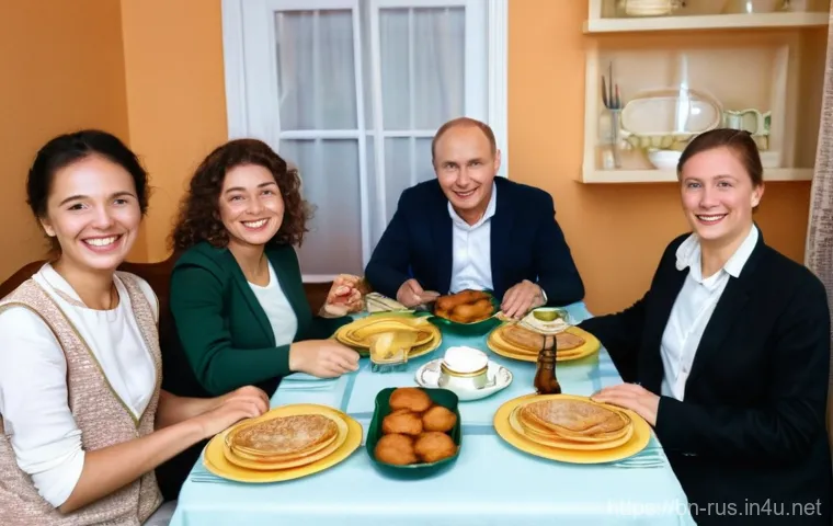 러시아어와 러시아 유머 - **"A group of three to four adults, diverse in appearance and fully clothed in smart-casual, modest ... 러시아어와 러시아 유머 - **"A group of three to four adults, diverse in appearance and fully clothed in smart-casual, modest ...
