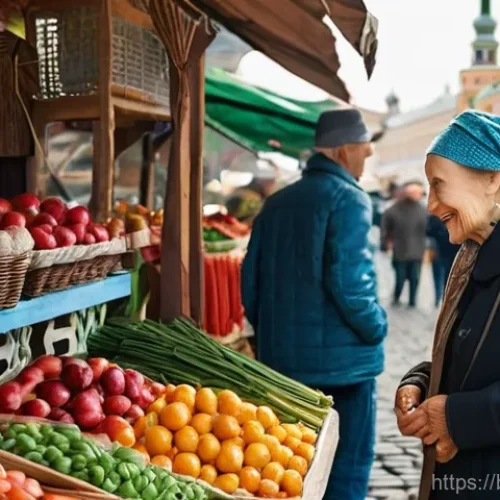 Home 20 러시아어 회화 고급 - **Prompt 1: Confident Interaction in a Russian Market**
"A vibrant, medium shot of a young adult...