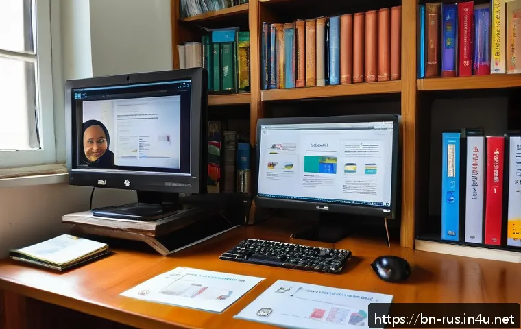 러시아어와 러시아 IT 용어 - A detailed educational workspace showing a young Bengali professional learning Russian IT terminolog...